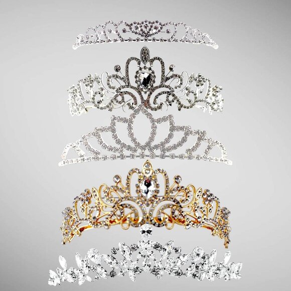Rhinestone Tiaras Lot 6 Piece lot - Picture 1 of 12